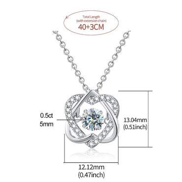 Casual Heart Shape Solid Color Sterling Silver Gra Plating Inlay Moissanite White Gold Plated Pendant Necklace