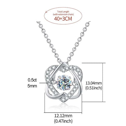 Casual Heart Shape Solid Color Sterling Silver Gra Plating Inlay Moissanite White Gold Plated Pendant Necklace