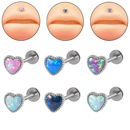 Casual Heart Shape Stainless Steel Plating Lip Stud