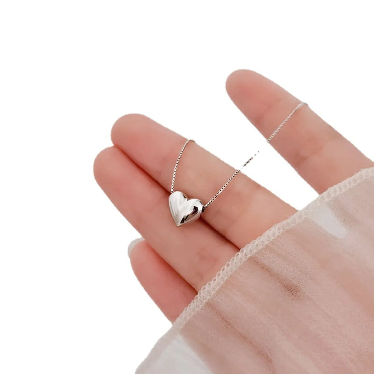 Casual Heart Shape Sterling Silver Plating Pendant Necklace