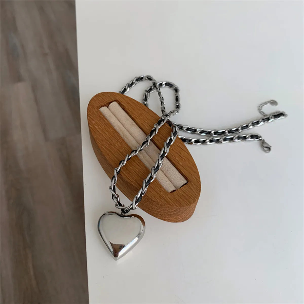 Casual Heart Shape Titanium Steel Plating Pendant Necklace