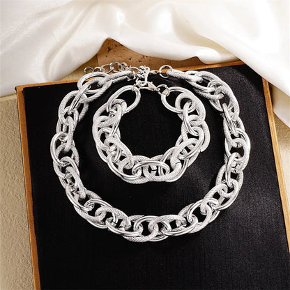 Casual Hip-hop Classic Style Circle Alloy Plating Gold Plated Silver Plated Women's Jewelry Set