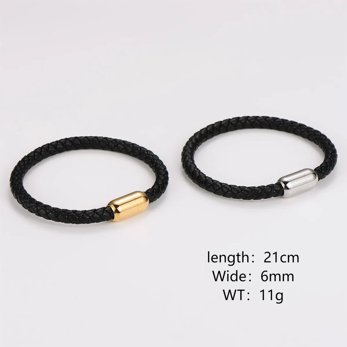 Casual Hip-Hop Commute Geometric 304 Stainless Steel Leather Rope Men'S Wristband