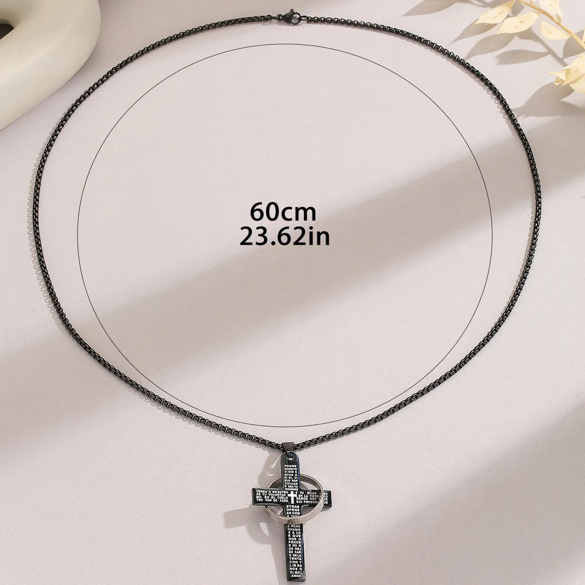 Casual Hip-hop Cross Word Stainless Steel Pendant Necklace