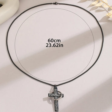 Casual Hip-hop Cross Word Stainless Steel Pendant Necklace