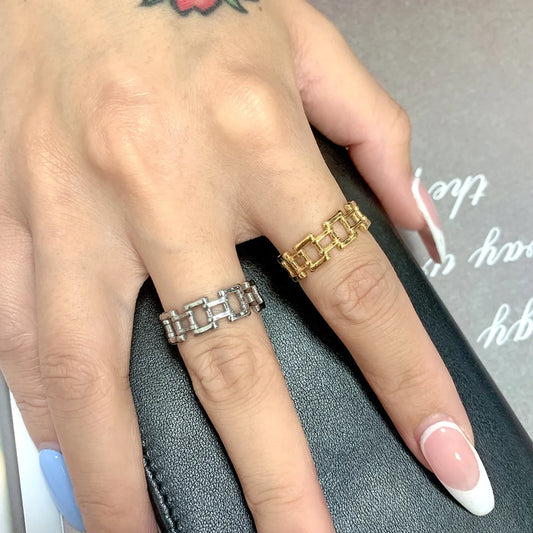 Casual Hip-hop Geometric Titanium Steel Plating Rings