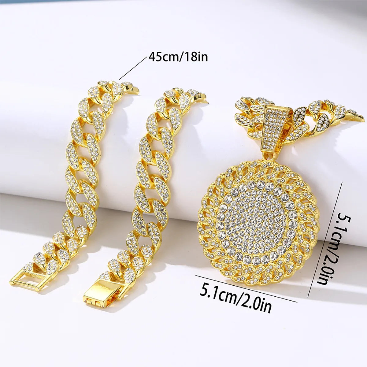 Casual Hip-hop Geometric Zinc Alloy Plating Zircon Women's Pendant Necklace