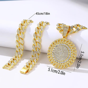 Casual Hip-hop Geometric Zinc Alloy Plating Zircon Women's Pendant Necklace