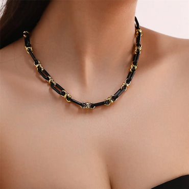 Casual Hip-Hop Retro Solid Color Plastic Chain Unisex Necklace