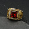 Casual Hip-Hop Retro Square Stainless Steel Plating Inlay Artificial Gemstones Rings