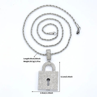 Casual Hip-Hop Rock Lock 201 Stainless Steel Alloy Wholesale Pendant Necklace