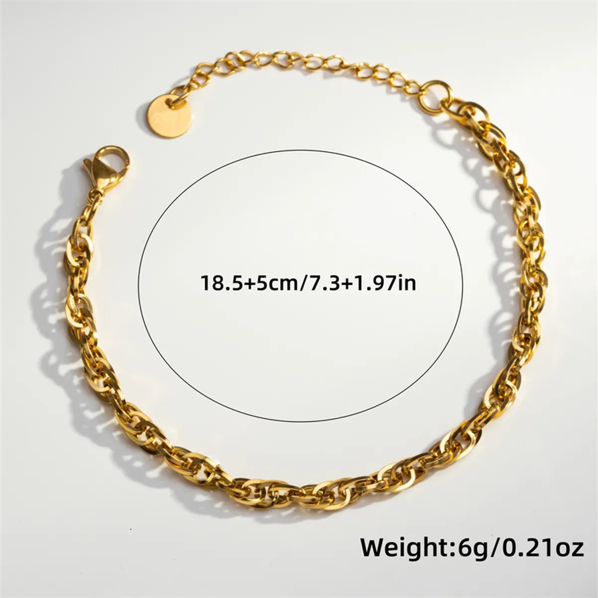 Casual Hip-Hop Simple Style Solid Color 304 Stainless Steel 18K Gold Plated Bracelets In Bulk