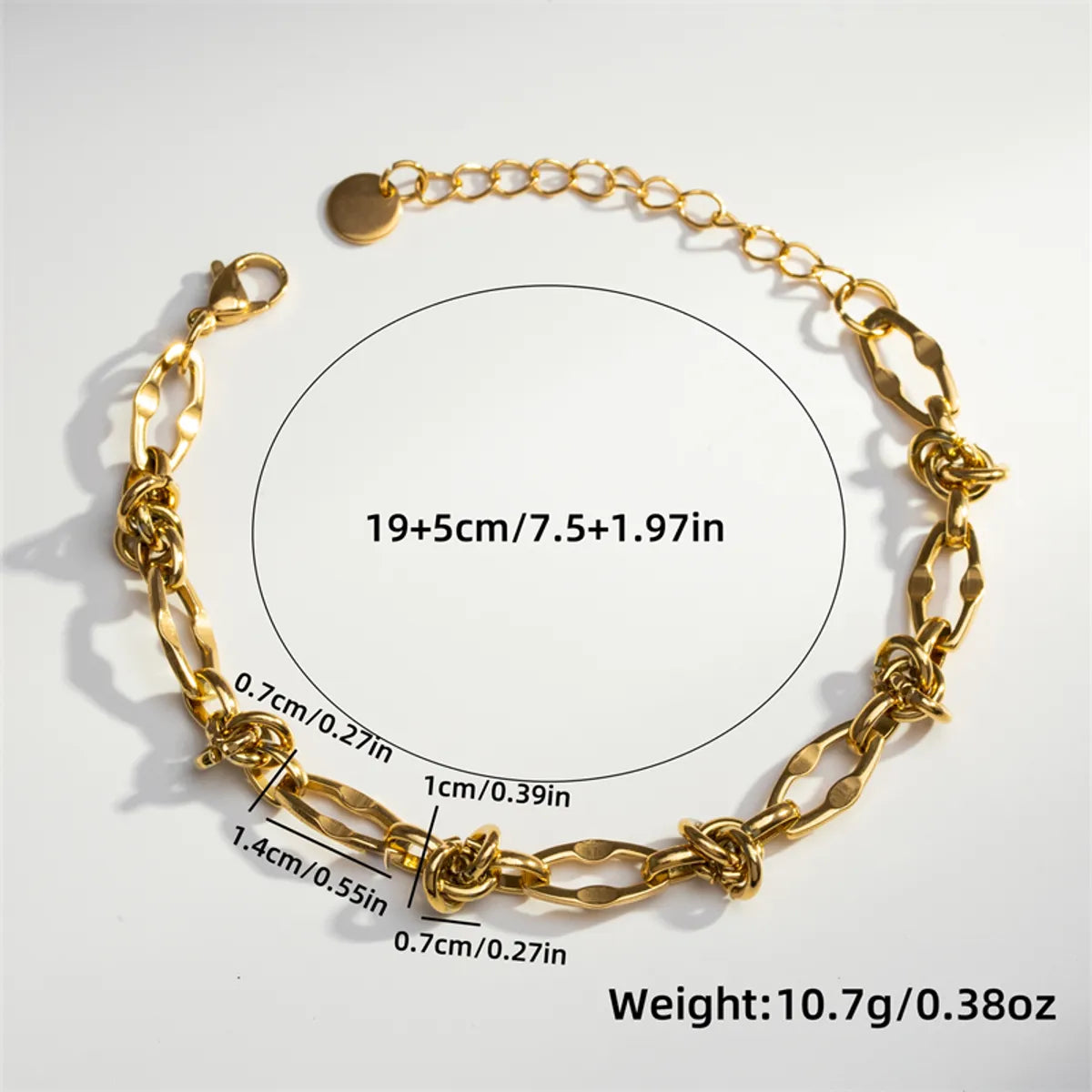 Casual Hip-Hop Simple Style Solid Color 304 Stainless Steel 18K Gold Plated Bracelets In Bulk