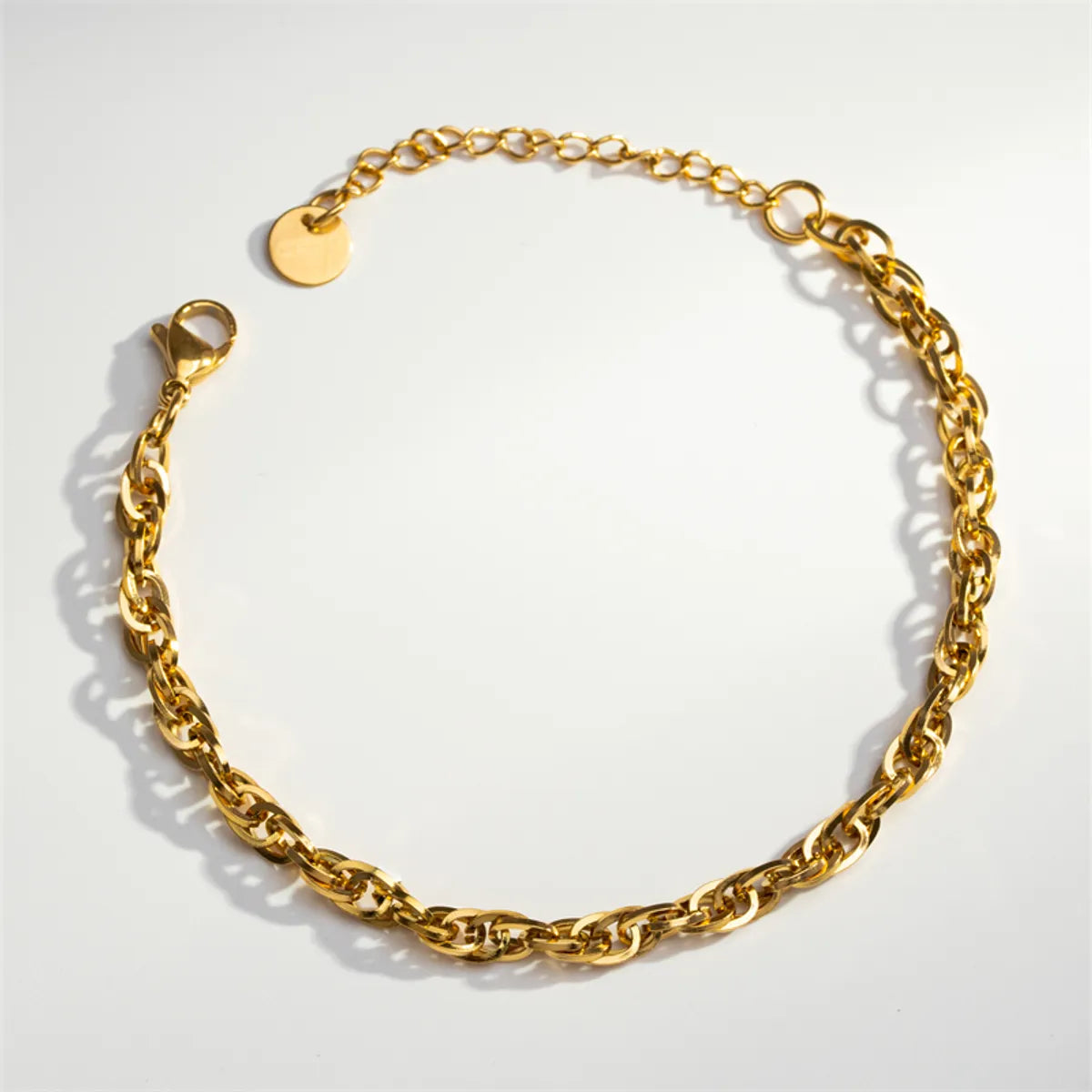 Casual Hip-Hop Simple Style Solid Color 304 Stainless Steel 18K Gold Plated Bracelets In Bulk