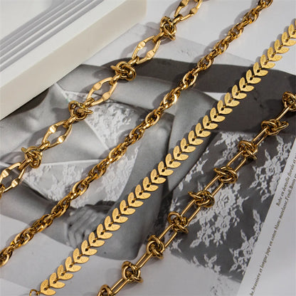 Casual Hip-Hop Simple Style Solid Color 304 Stainless Steel 18K Gold Plated Bracelets In Bulk