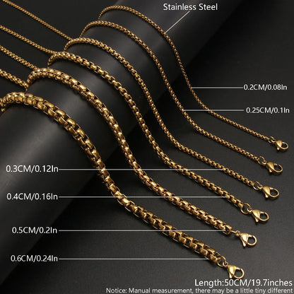 Casual Hip-hop Simple Style Solid Color Stainless Steel Plating Gold Plated Necklace