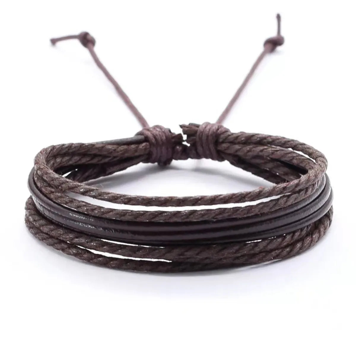 Casual Hip-Hop Solid Color Pu Leather Men'S Bracelets