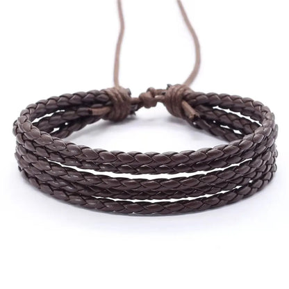 Casual Hip-Hop Solid Color Pu Leather Men'S Bracelets