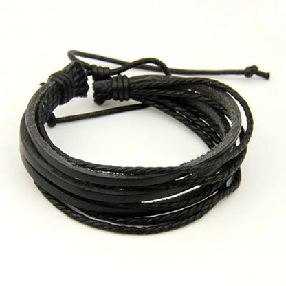 Casual Hip-Hop Solid Color Pu Leather Men'S Bracelets