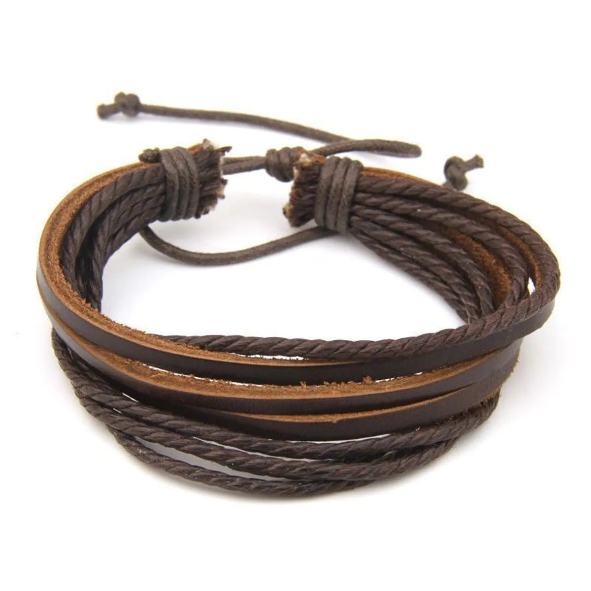 Casual Hip-Hop Solid Color Pu Leather Men'S Bracelets