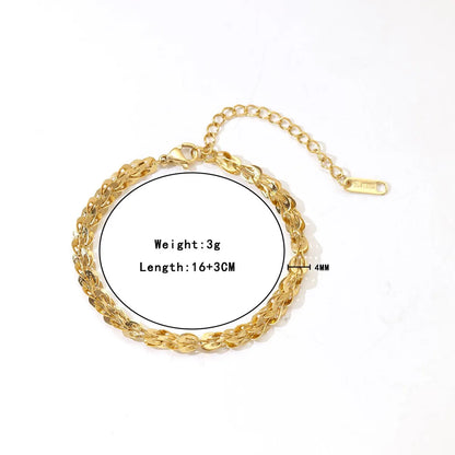 Wholesale Jewelry Casual Hip-Hop Solid Color 304 Stainless Steel White Gold Plated Gold Plated Plating Bracelets Necklace