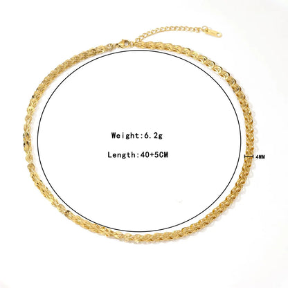 Wholesale Jewelry Casual Hip-Hop Solid Color 304 Stainless Steel White Gold Plated Gold Plated Plating Bracelets Necklace