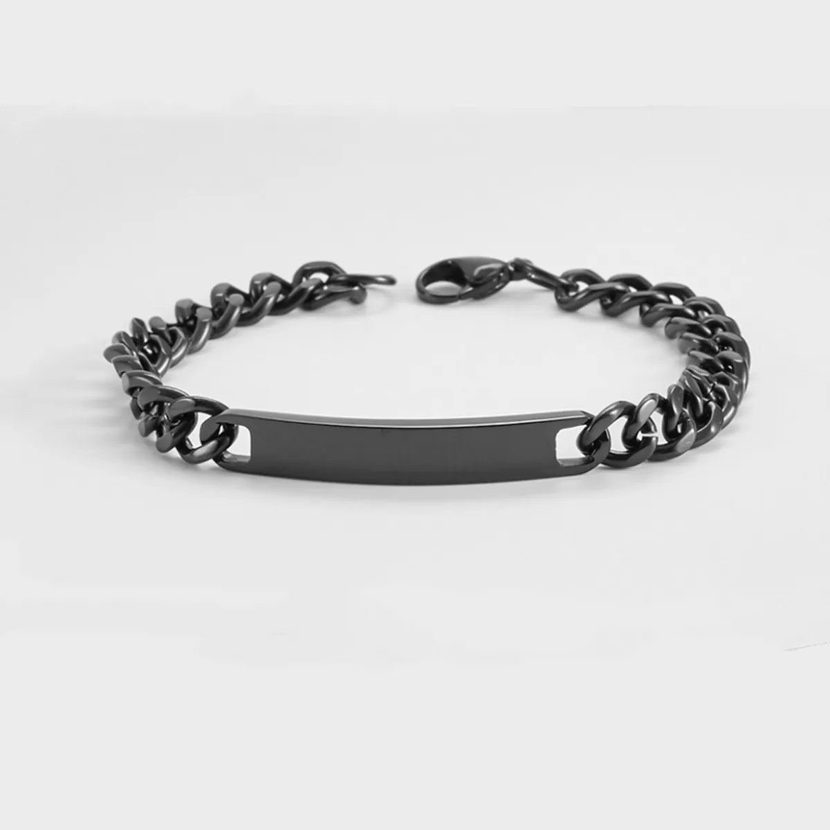 Casual Hip-Hop Solid Color Titanium Steel Chain Couple Bracelets