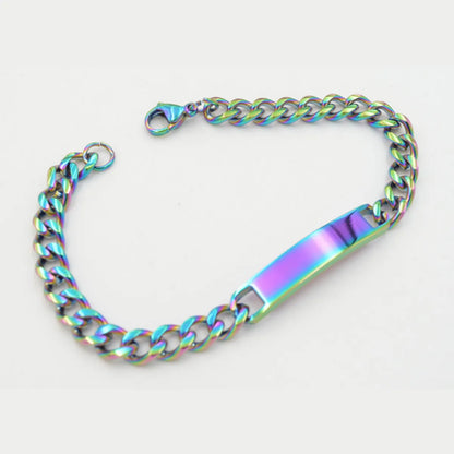 Casual Hip-Hop Solid Color Titanium Steel Chain Couple Bracelets