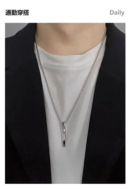 Casual Hip-Hop Solid Color 304 Stainless Steel Titanium Steel Men'S Layered Necklaces