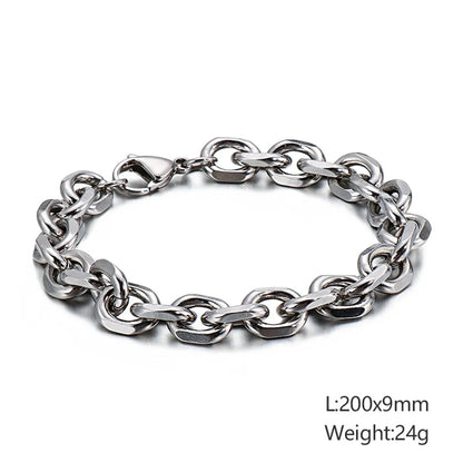 Casual Hip-Hop Solid Color 304 Stainless Steel Bracelets In Bulk