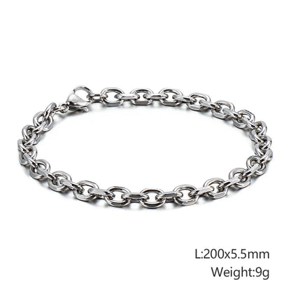 Casual Hip-Hop Solid Color 304 Stainless Steel Bracelets In Bulk