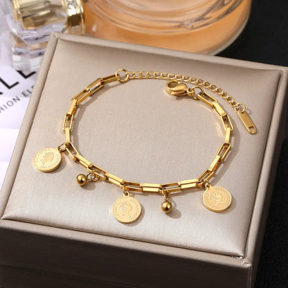 Casual Hip-hop Streetwear Geometric Titanium Steel Plating 18k Gold Plated Bracelets