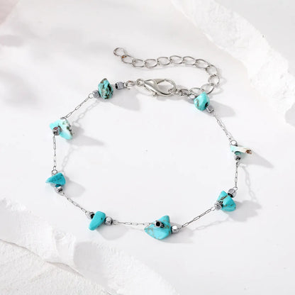 Casual Irregular Devil's Eye Alloy Turquoise Stone Unisex Bracelets 1 Piece