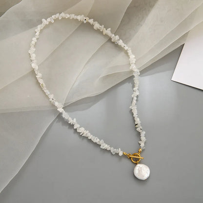 Casual Irregular Freshwater Pearl Gravel Pendant Necklace In Bulk