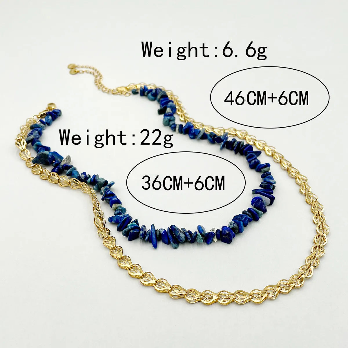 Casual Irregular Stainless Steel Plating Hollow Out Natural Stone Gold Plated Necklace