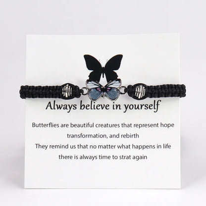 Casual Lady Butterfly Stainless Steel Rope Women'S Bracelets