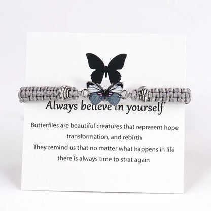 Casual Lady Butterfly Stainless Steel Rope Women'S Bracelets