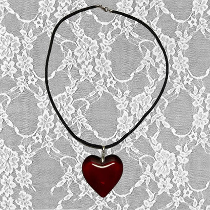 Casual Lady Heart Shape Glass Glass Women'S Pendant Necklace