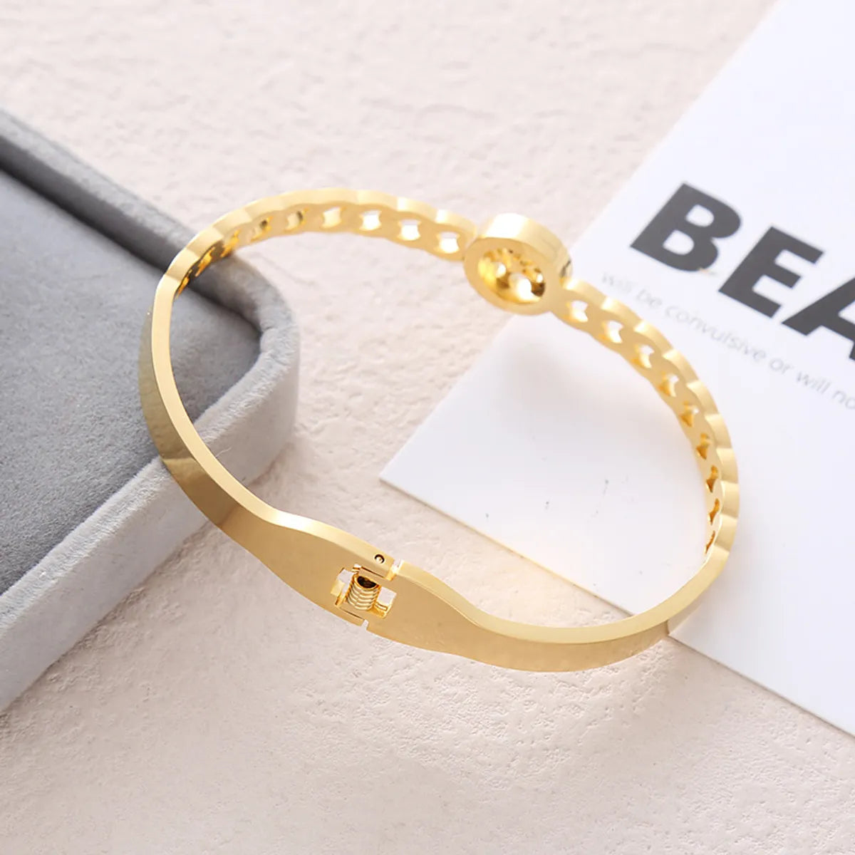 Casual Lady Streetwear Tree Stainless Steel Plating Inlay Zircon Bangle