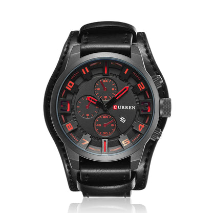 Casual Letter Buckle Quartz Men'S Watches