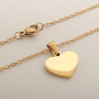 Casual Letter Stainless Steel Plating Inlay Shell Gold Plated Pendant Necklace