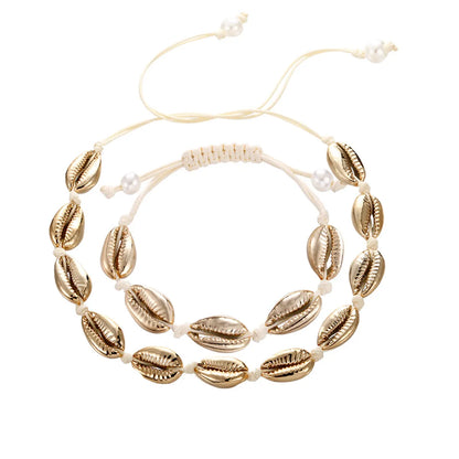 Casual Marine Style Shell Rope Shell Unisex Bracelets Necklace