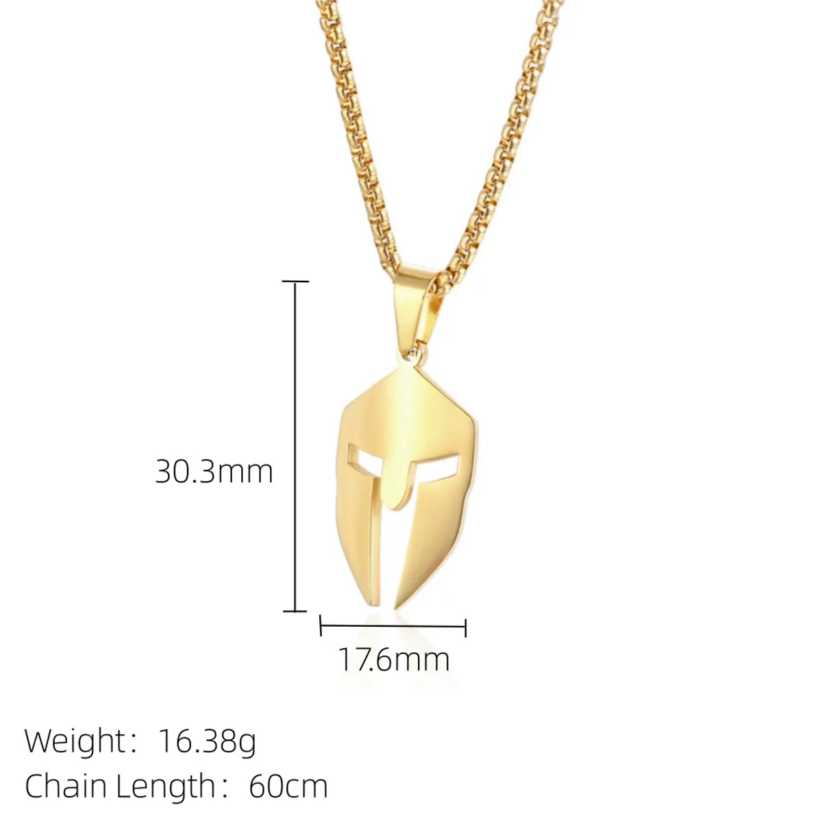 Casual Mask 304 Stainless Steel 18K Gold Plated Unisex Pendant Necklace