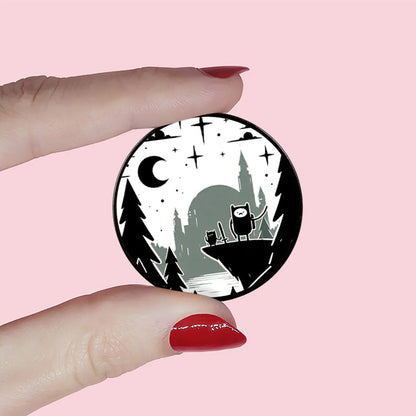 Casual Modern Style Cartoon Moon Tree Alloy Printing Unisex Brooches