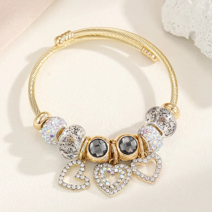 Casual Modern Style Classic Style Bear 304 Stainless Steel Alloy Gold Plated Rhinestones Bangle In Bulk