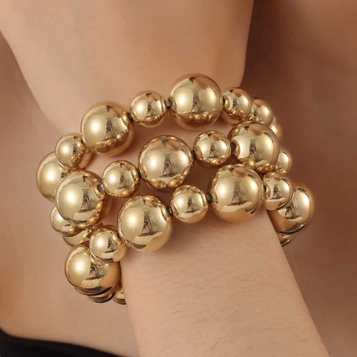 Casual Modern Style Classic Style Round 18K Gold Plated Plastic Wholesale Bracelets