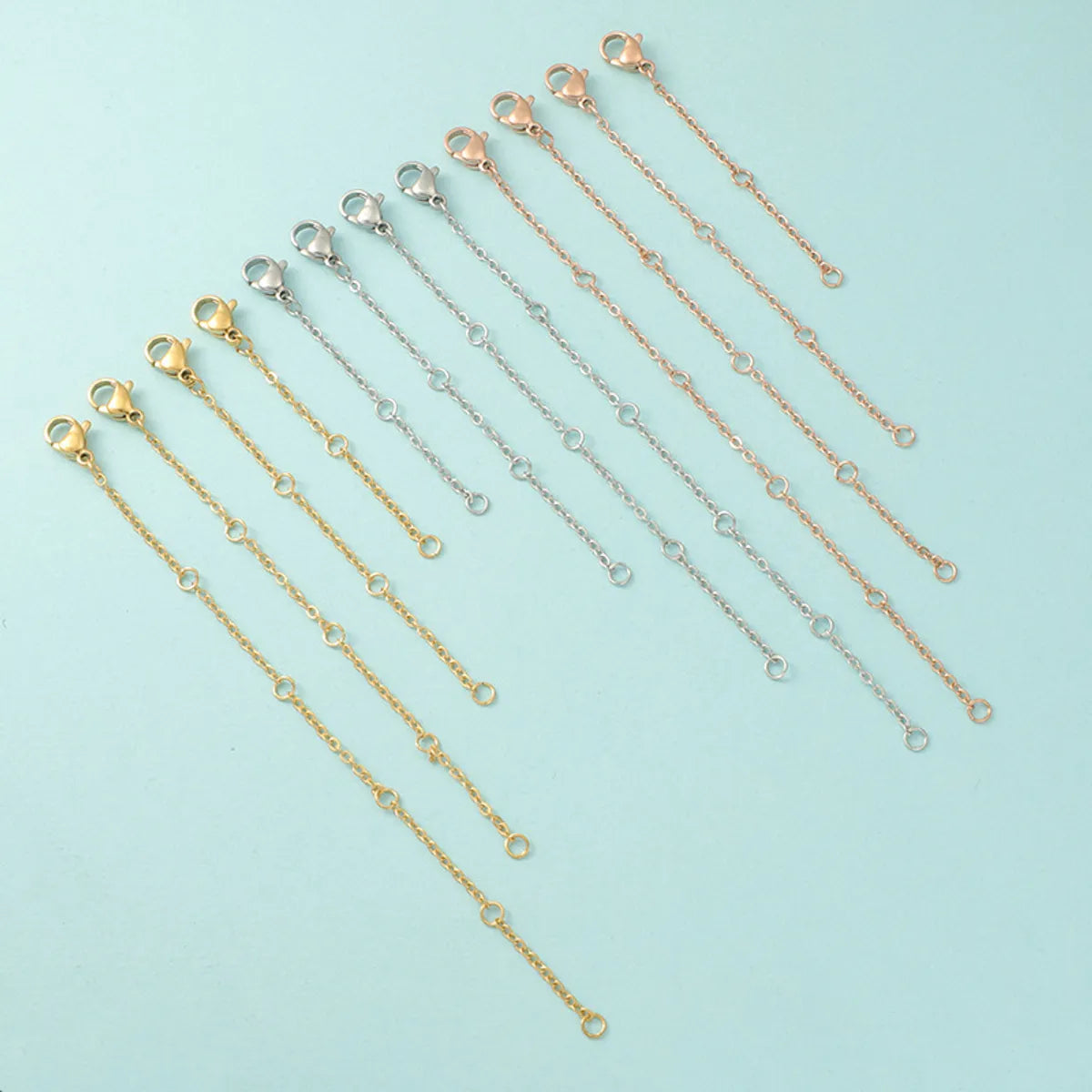 1 Piece Stainless Steel None 18K Gold Plated Rose Gold Plated Solid Color Polished Extension Chain