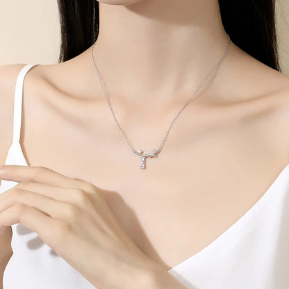 Casual Modern Style Commute Knot Butterfly Sterling Silver Polishing Plating Inlay Zircon Necklace