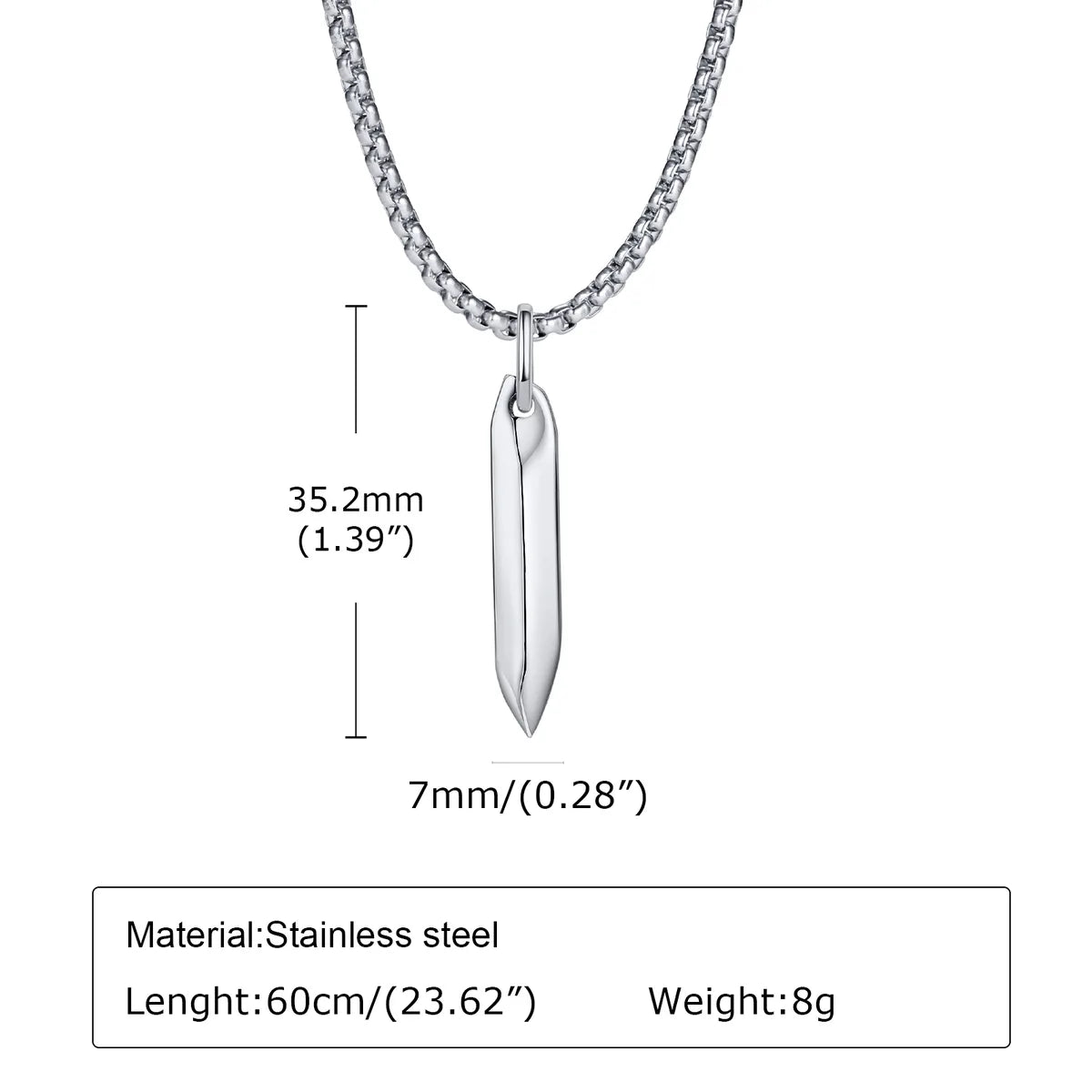 304 Stainless Steel Casual Modern Style Commute Solid Color Pendant Necklace