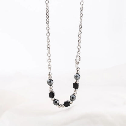 Casual Modern Style Cool Style Geometric Stainless Steel Glass Beaded Unisex Necklace